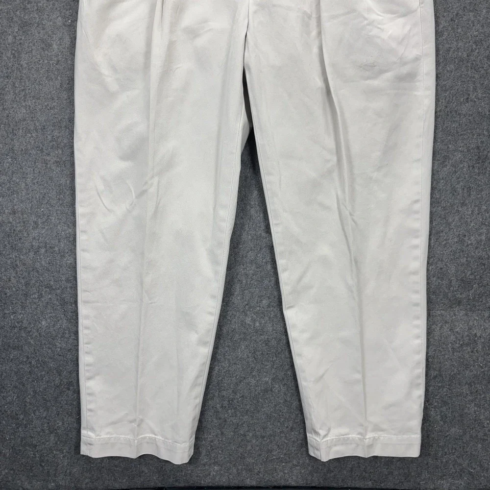 Vintage Polo Ralph Lauren Andrew Pants Mens 38x30 Pleated Chino Beige Preppy 90s